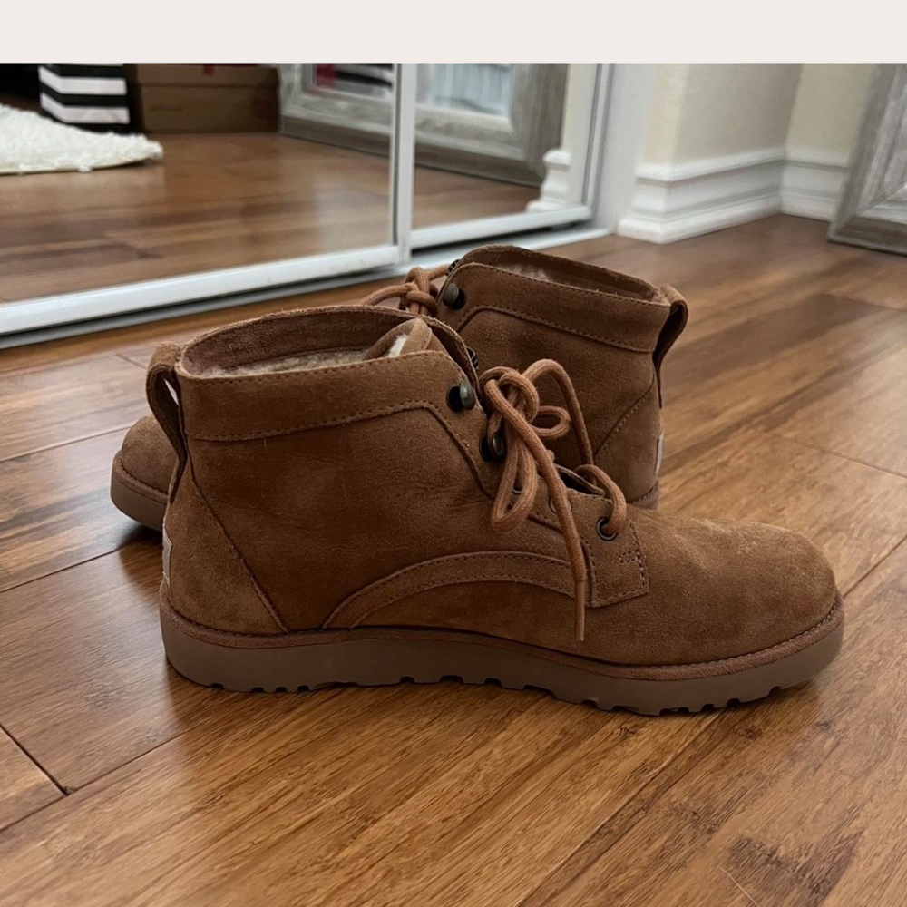 UGG Chestnut Suede Lace-Up Boots